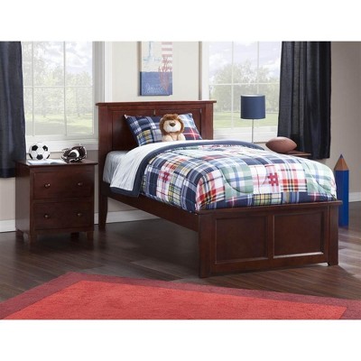 Atlantic Furniture Madison Twin XL Bed with Matching Foot Board in Walnut