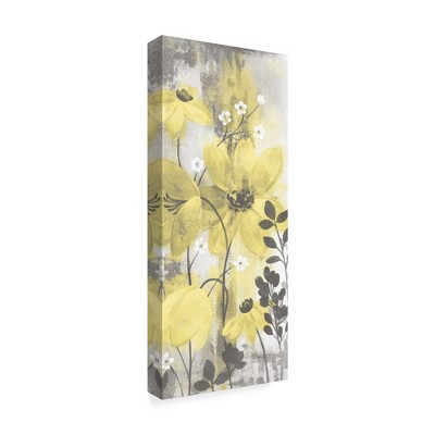 Trademark Fine Art -Silvia Vassileva 'Floral Symphony Yellow Gray Crop Ii' Canvas Art