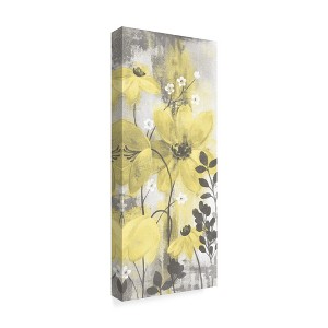 Trademark Fine Art -Silvia Vassileva 'Floral Symphony Yellow Gray Crop Ii' Canvas Art - 1 of 3