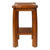 Oceanstar Solid Wood Spa Shower Bench with Storage Shelf, Teak Color Finish - 3 of 4