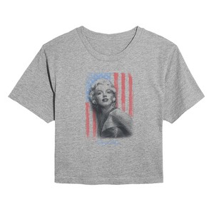 Women's - Marilyn Monroe - Marilyn Soft Flag Cropped Graphic T-Shirt - 1 of 4