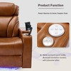 Electric Power Recliner Chair with USB Charging, Hidden Arm Storage, Cup Holder, Tray Table and Bluetooth Speaker - 3 of 4