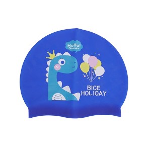 Unique Bargains Kid's Knitted PU Cartoon Dinosaur Swim Cap 1 Pc - 1 of 4