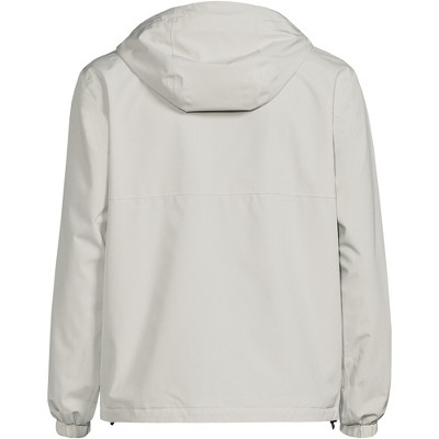 Large Gray Waterproof Polyester Hooded Rain Jacket