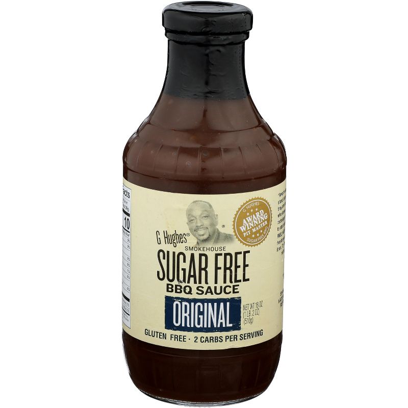 G Hughes BBQ Sauce Sugar Free Original - Case of 6 - 18 oz, 1 of 2