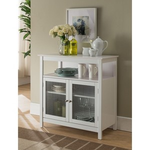 Kings Brand Furniture Peracino 2-Door Sideboard Buffet Storage Cabinet, Kitchen Accent Cabinet, White - 1 of 4