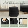 WestinTrends Alexandria Mid-Century Modern Faux Shearling Shearling Round Storage Ottoman - 4 of 4
