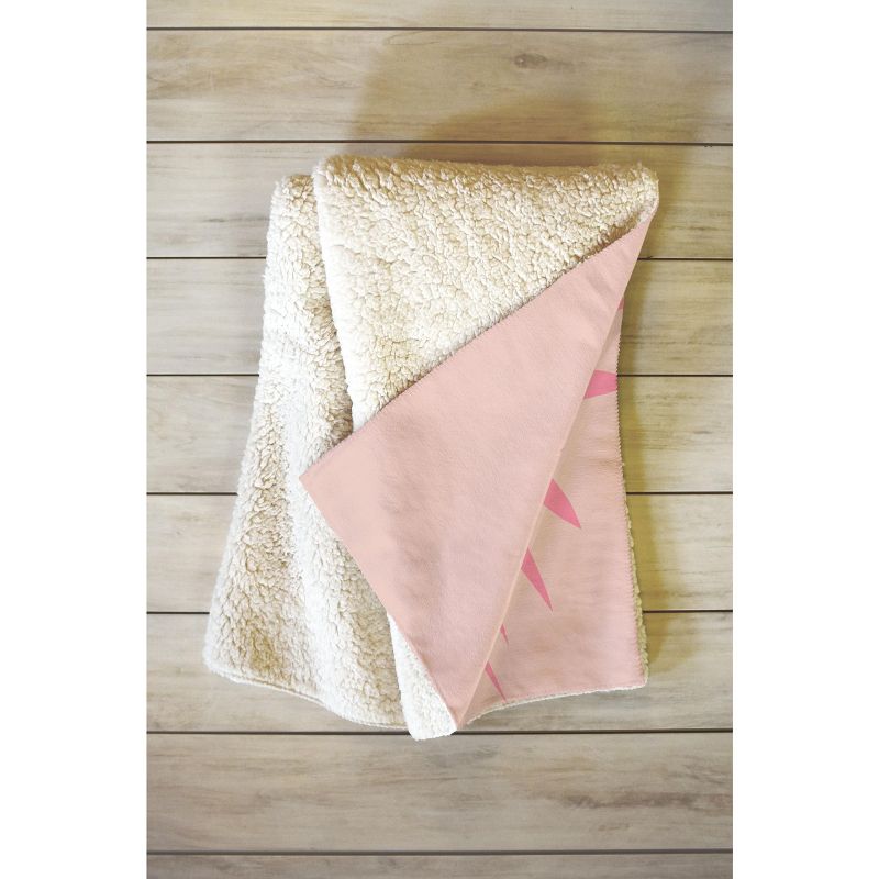 Daily Regina Designs Pink And Blush Palm Leaf 60" x 50" Fleece Throw Blanket - Deny Designs, 2 of 3