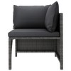 vidaXL 4 Piece Patio Lounge Set with Cushions Poly Rattan Gray - 4 of 4