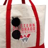 Western Colorado University Mountaineers Primary Logo Canvas Tote Bag With External Pocket, Reusable Shoulder Bag for Shopping, School, Beach - 2 of 4