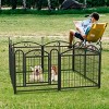 LAOTIES 24" Metal Dog Playpen,8 Panel Foldable Pet Exercise Fence with Door,Heavy Duty Indoor Play Yard for Dogs And Small Animals - 3 of 4