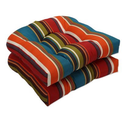 Outdoor 2 Piece Wicker Seat Cushion Set Brown Red Teal Stripe Target   GUEST E971e868 8d42 4ab8 Aa8f D2eb10fd81ed