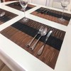 Aoibox Durable Washable Woven Vinyl Kitchen Placemats Set of 4, Heat Resistant Non-Slip Table Mats for Dining, Home, Office (Brown) - 4 of 4