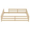 CAVINAS Twin/Full Size Kid Floor Bed,Montessori Toddler Bed Frame with Guardrail,Wooden Floor Bed for Girls,Boys,Pine Wood,Box Spring Required - 2 of 4