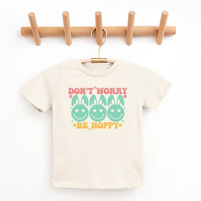 The Juniper Shop Don't Worry Be Hoppy Smiley Face With Ears Youth Short Sleeve Tee