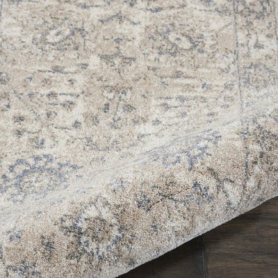 Ivory and Sand Synthetic Persian Runner Rug, 2'2" x 7'6"