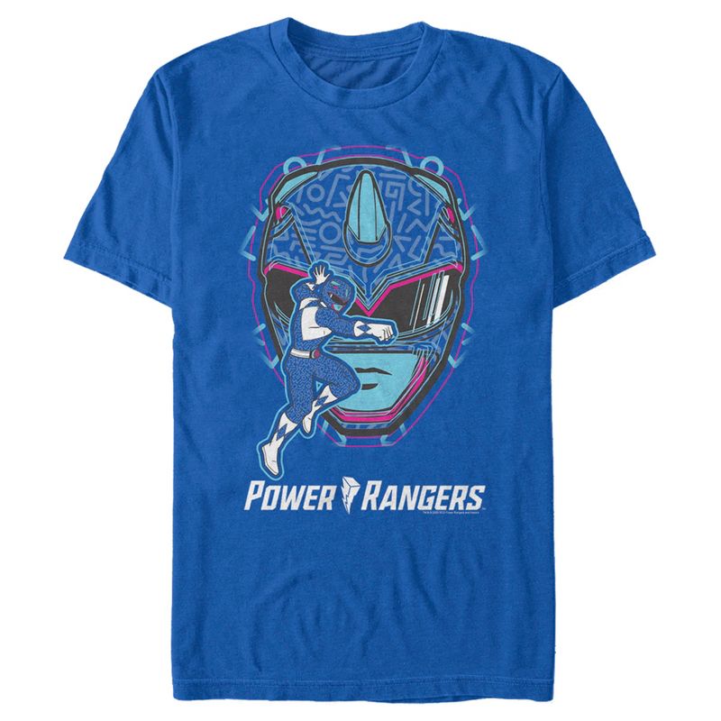 Men's Power Rangers Blue Ranger Hero T-Shirt, 1 of 6