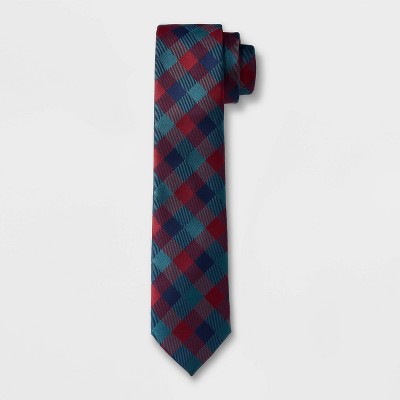 Men's Checkered Tie - Goodfellow & Co™ Teal Blue