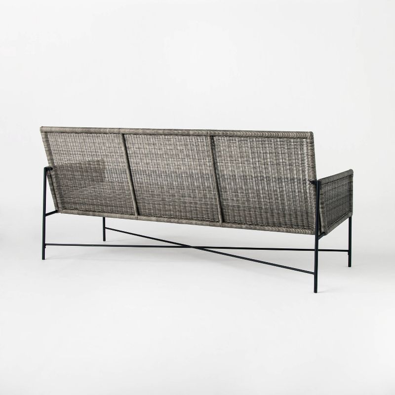 Wicker &#38; Metal X Frame Patio Sofa - Gray - Threshold&#8482; designed with Studio McGee, 5 of 11