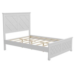 NicBex Full/Queen/King Size Farmhouse Solid Wood Bed Frame with Headboard for Adults/Boys/Girls,White - 1 of 4