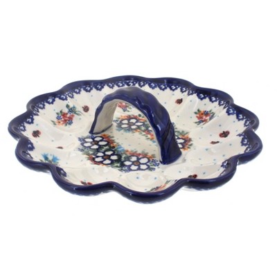 Blue Rose Polish Pottery Scarlett Egg Plate