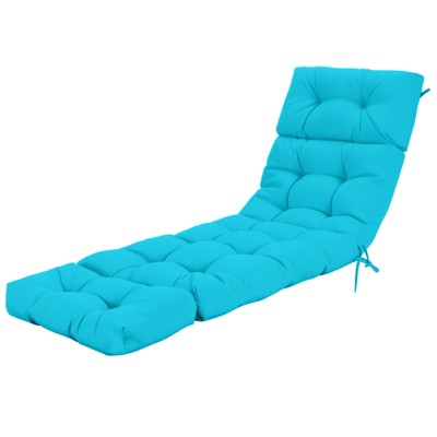 Tangkula Chaise Lounge Cushions Outdoor 73" x 22" Patio Recliner Cushion with 4 String Ties 4” Thick Padded Lounge Chair Cushion Replacement