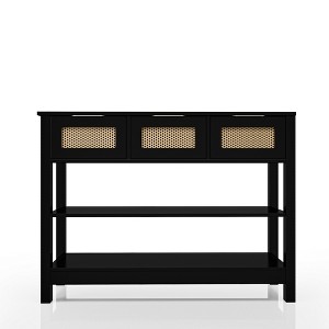 APRILSOUL 43.3" Sofa/Console Table - with 3 Top Drawers and 2 Open Shelves, Farmhouse Style - 1 of 4