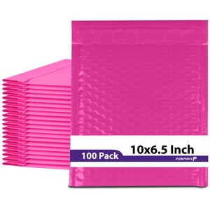 Fosmon #0 Colored PINK Poly Bubble Mailer 6.5" x 10", Padded Shipping Envelopes - 100 Pack - 1 of 4