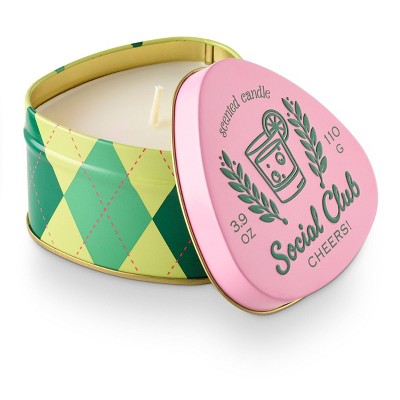 3.9oz Printed Lidded Tin Scented Candle Green - Bullseye's Playground™