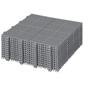 DOMETOUR 12" x 12" Gray Interlocking Deck Tiles Waterproof Plastic Outdoor Anti-slip Flooring for Bathroom Balcony Porch Rosette Pattern - 1 of 4