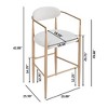 Kumasinova Set of 2 Counter Height Bar Stools, Sturdy Iron Frame Counter Stools, Minimalist Counter Height Stools with Back, Fabric Bar Stools - 2 of 4
