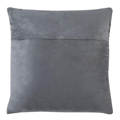 White and Gray Palm Cowhide 18" Throw Pillow