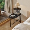 HDZNVF 2 Tier Oval End Tables Wooden Small Side Table for Living Room - 2 of 4