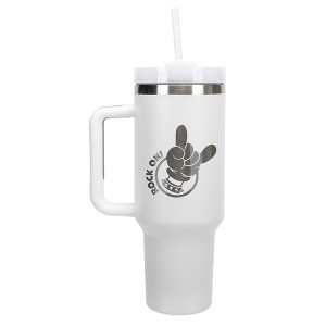 100 North Rock On! Classic Mouse & Cup Head Hands Wrap-Around 40 Oz. Stainless Steel Water Bottle Coffee Mug, Spill & Leak Resistant, Travel Tumbler - 1 of 4