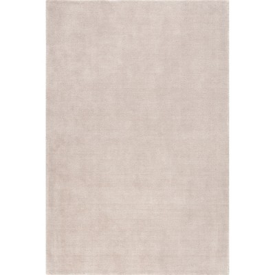 Dove Grey Handmade Wool and Viscose Rectangular Rug