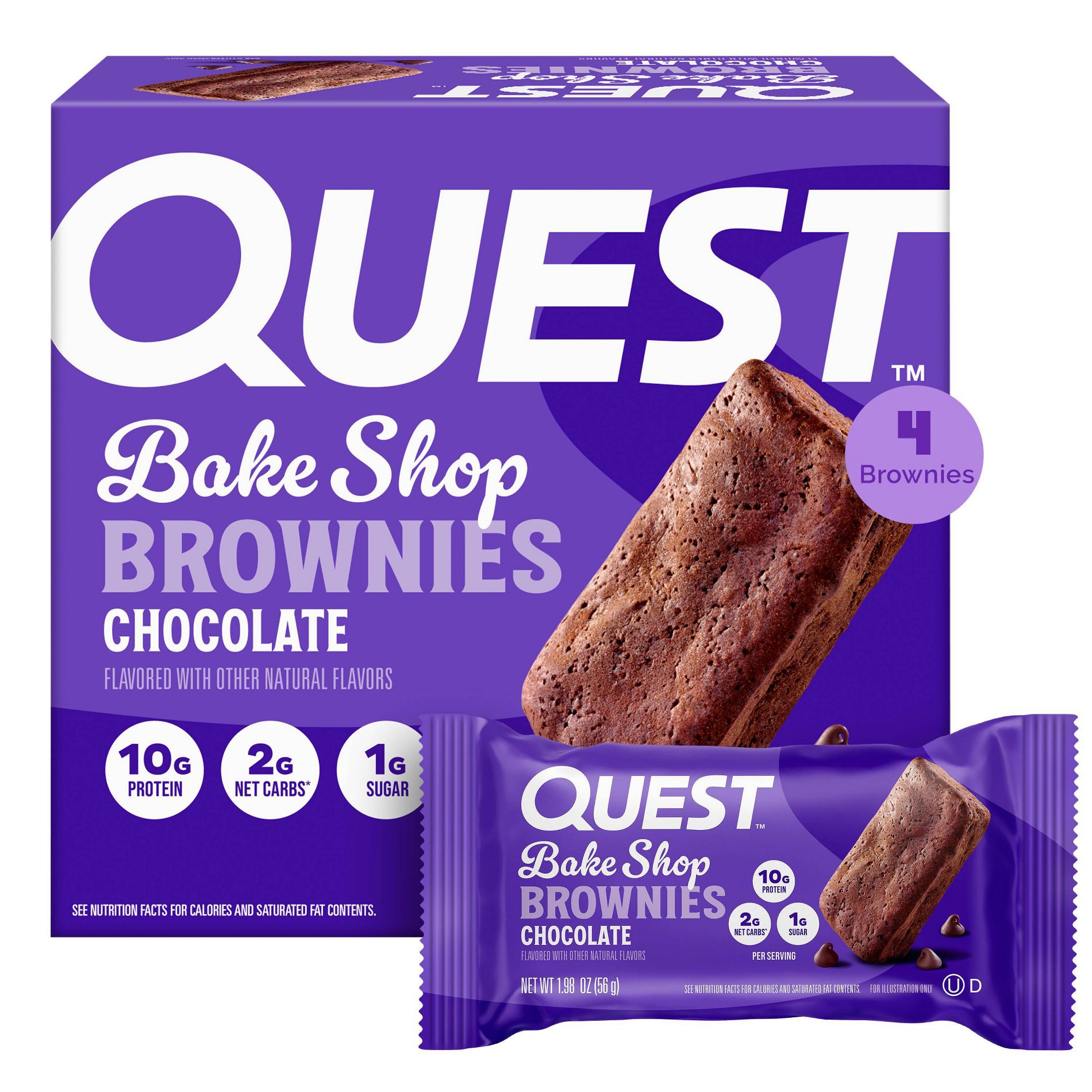 Quest Nutrition Bake Shop Chocolate Brownie - 7.9oz/4ct