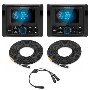 Clarion Two CMR-30 Marine Wired Remote with Full-Color LCD Display w/ (2) CMC-RC-25 25 ft (7.62 m) Remote Extension Cables - 1 of 4