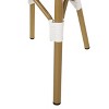 Outdoor PE Rattan and Aluminum French Bistro Chairs, Set of 2, Gray & White, and Bamboo Finish - 3 of 4