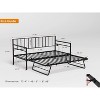 Gulches Twin Daybed with Trundle Height Adjustable Metal Frame 350 Lbs Black Sturdy Slats Lockable Wheels for Bedroom Living Room Guest Room - 2 of 4
