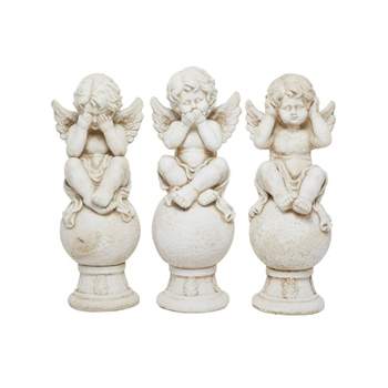 28.5" Magnesium Oxide French Country Angel Garden Sculpture White - Olivia & May