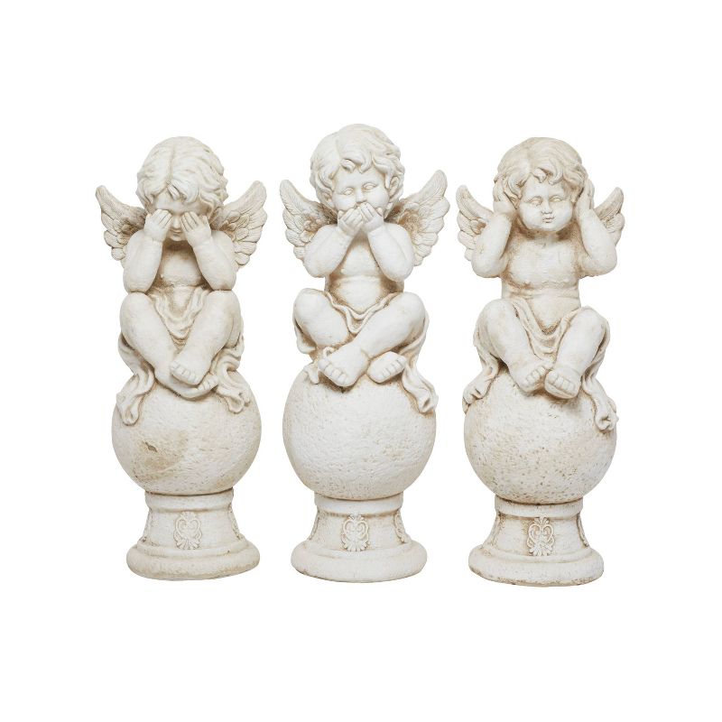 28.5&#34; Magnesium Oxide French Country Angel Garden Sculpture White - Olivia &#38; May, 1 of 10