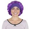 Anna-Kaci Satin Sleep Bonnet Elasticity Wide Band Silky Hair Protection for Curly and Natural Hair - 2 of 4
