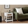 Balka End Table White/Faux Printed Rattan - South Shore: Chic Side Table with Storage, Living Room Accent - 3 of 4