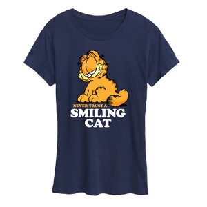 Women's - Garfield - Never Trust Smiling Cat Short Sleeve Graphic T-Shirt - 1 of 4