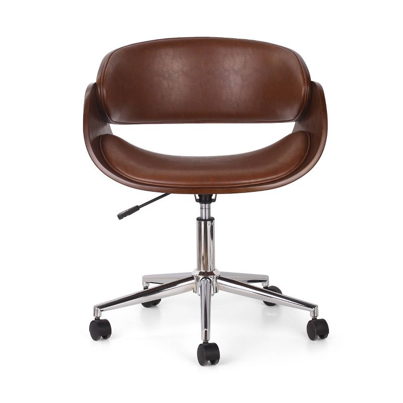 Brinson Mid-Century Modern Upholstered Swivel Office Chair - Christopher Knight Home, 1 of 9