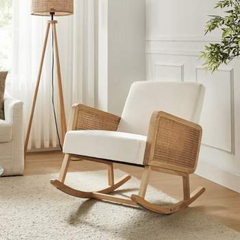Adena Rocking Accent Chair with Rattan Arms | Karat Home