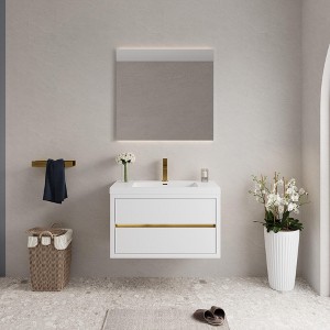 SEVOBAL Bathroom Vanities 36 Inch Contemporary Floating Vanity with Stone Composite Sink and Smart Storage Solutions, White, 35.43"*19.69"*22.44" - 1 of 4