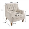 COWLOWN Vintage Tufted Accent Chair, Button Upholstered Armchair with Brass Studs for Living Room/Bedroom - 2 of 4