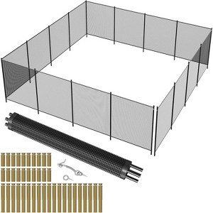 Temporary Pool Safety Fence – No-Drill Plastic Mesh Barrier for Inground/Above Ground Pools, Removable with Stainless Steel Legs - 1 of 4