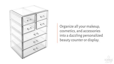 Brown Clear Acrylic 7-Drawer Vanity Organizer